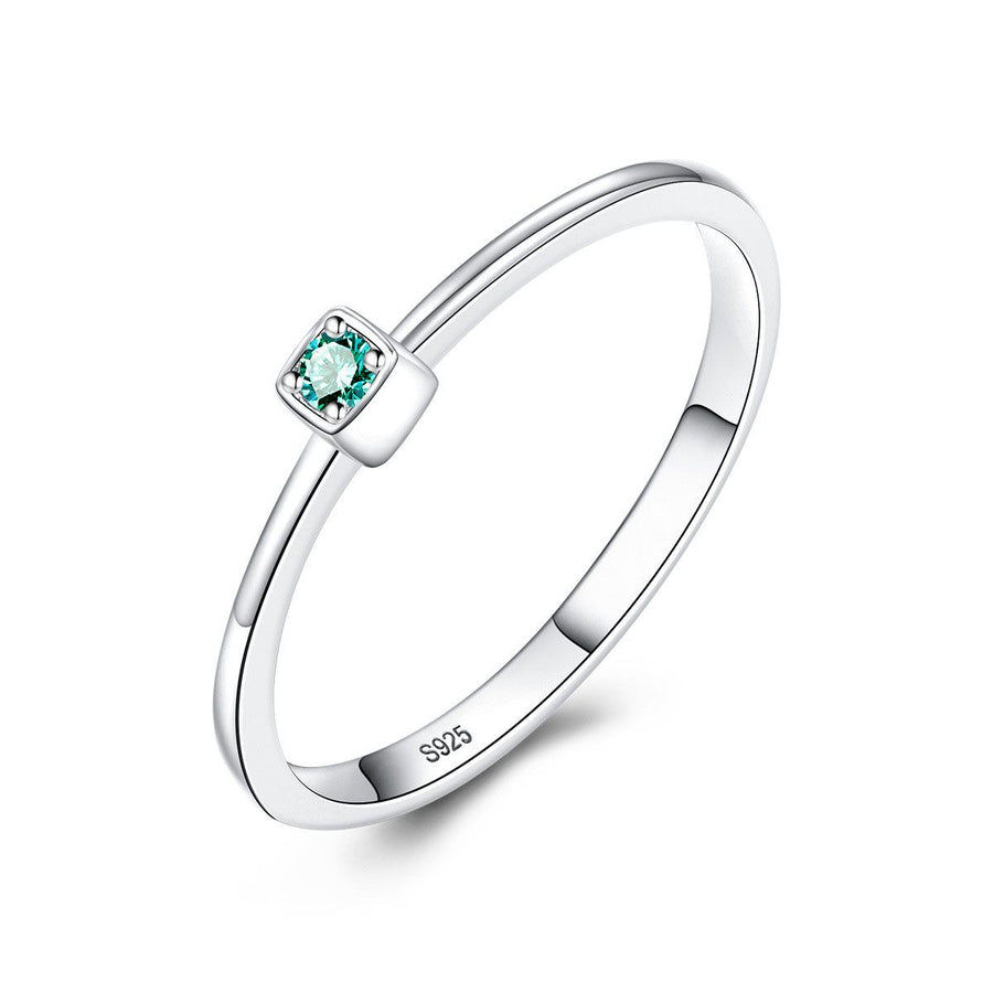 Square Cubic Zirconia 925 Sterling Silver Ring
