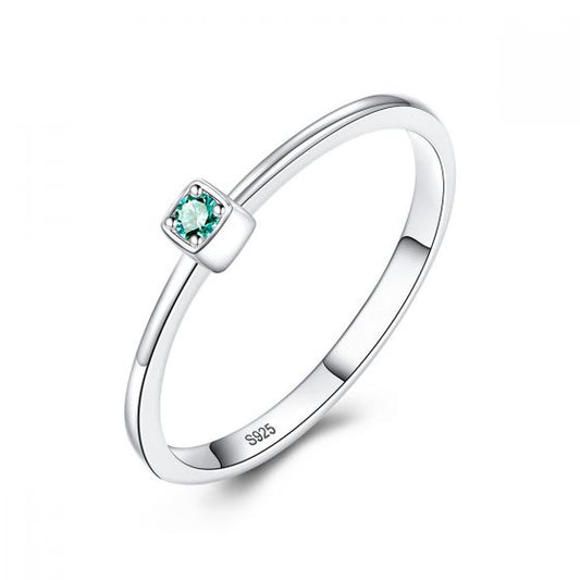 Square Cubic Zirconia 925 Sterling Silver Ring