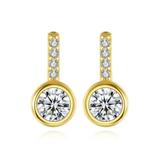 Round CZ Sterling Silver Stud Earrings