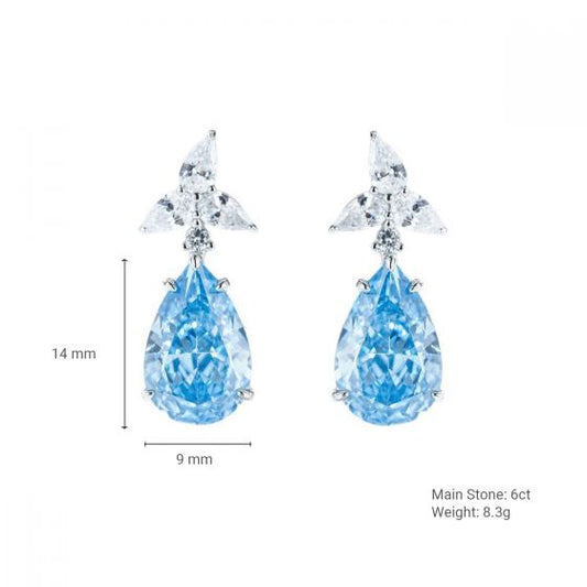 Teardrop Cubic Zirconia Drop Earrings in Sterling Silver