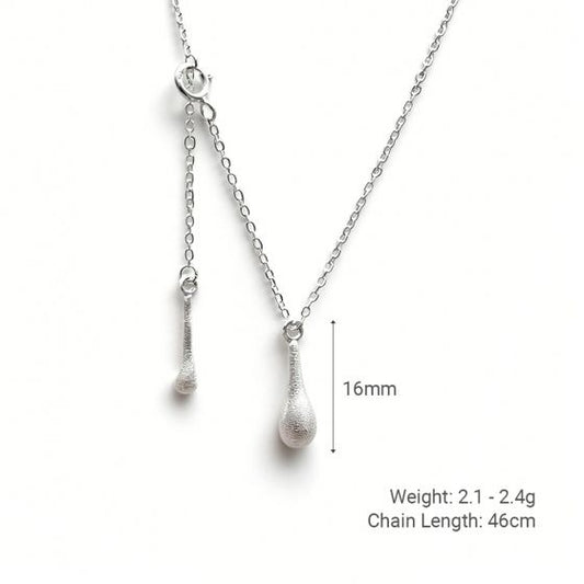 Water Drop Geometric 925 Sterling Silver Pendant Necklace
