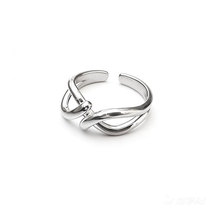 Irregular Geometric 925 Sterling Silver Adjustable Ring