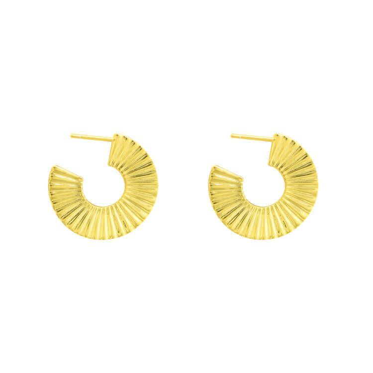 Sector Circle 25mm 925 Sterling Silver Hoop Earrings