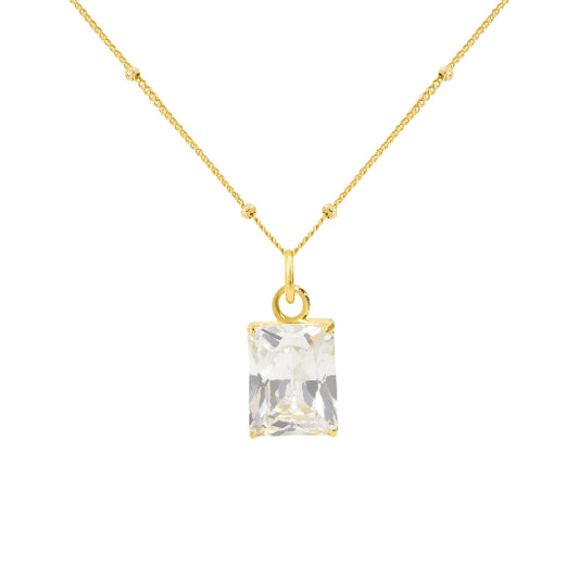 Geometry Fading Color Radiant CZ Necklace