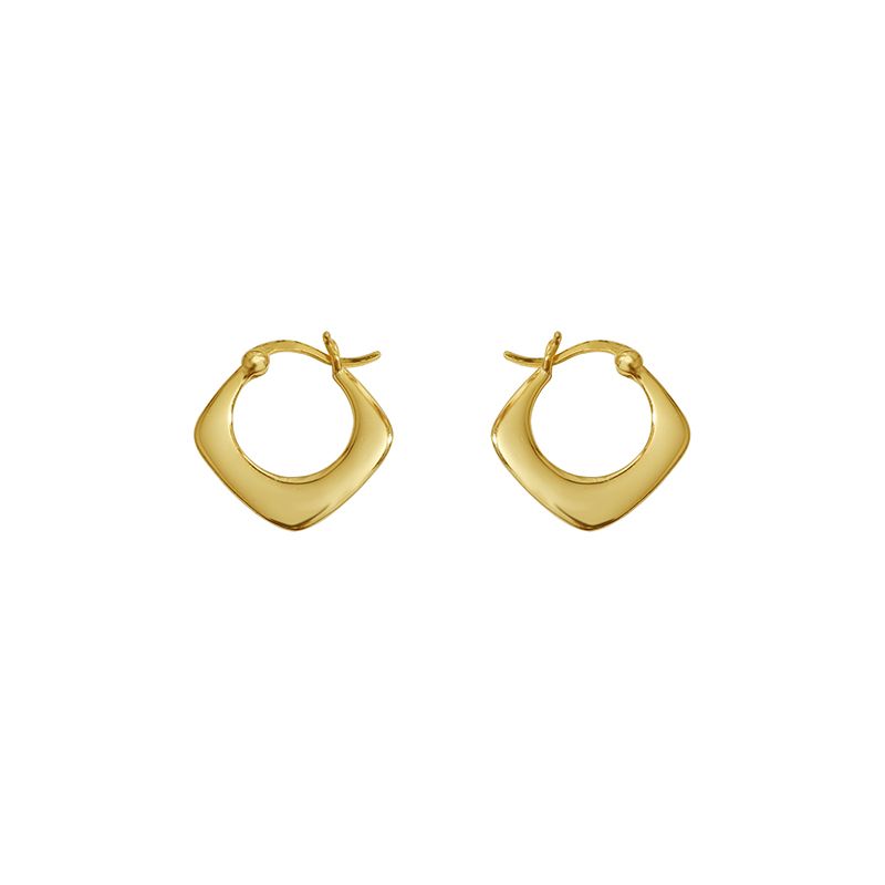 Geometric Square 18K Gold-Plated 925 Sterling Silver Earrings