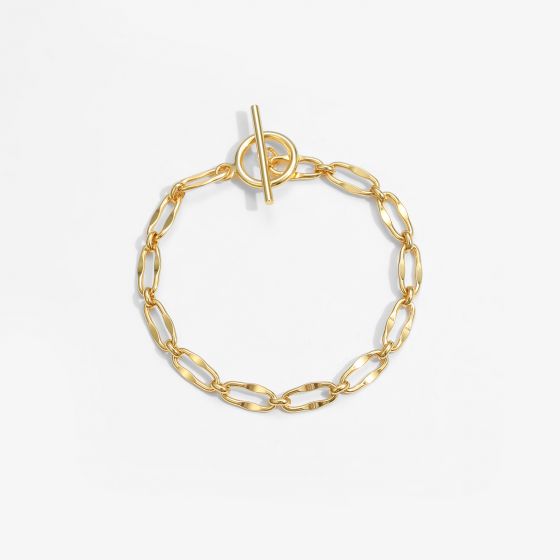 Simple Circle Cross Chain Bracelet, 925 Sterling Silver