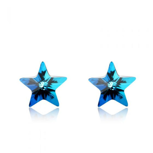 Austrian Crystal Star 925 Sterling Silver Stud Earrings