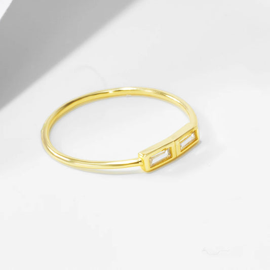 Sterling Silver Baguette Ring - Size 5