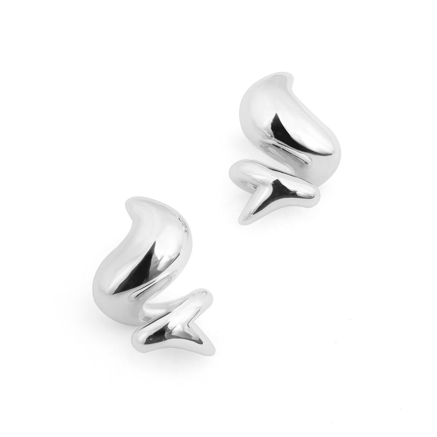 Spiral Stud Earrings in S999 Sterling Silver