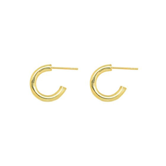 Minimalist Letter C 925 Sterling Silver Hoop Earrings
