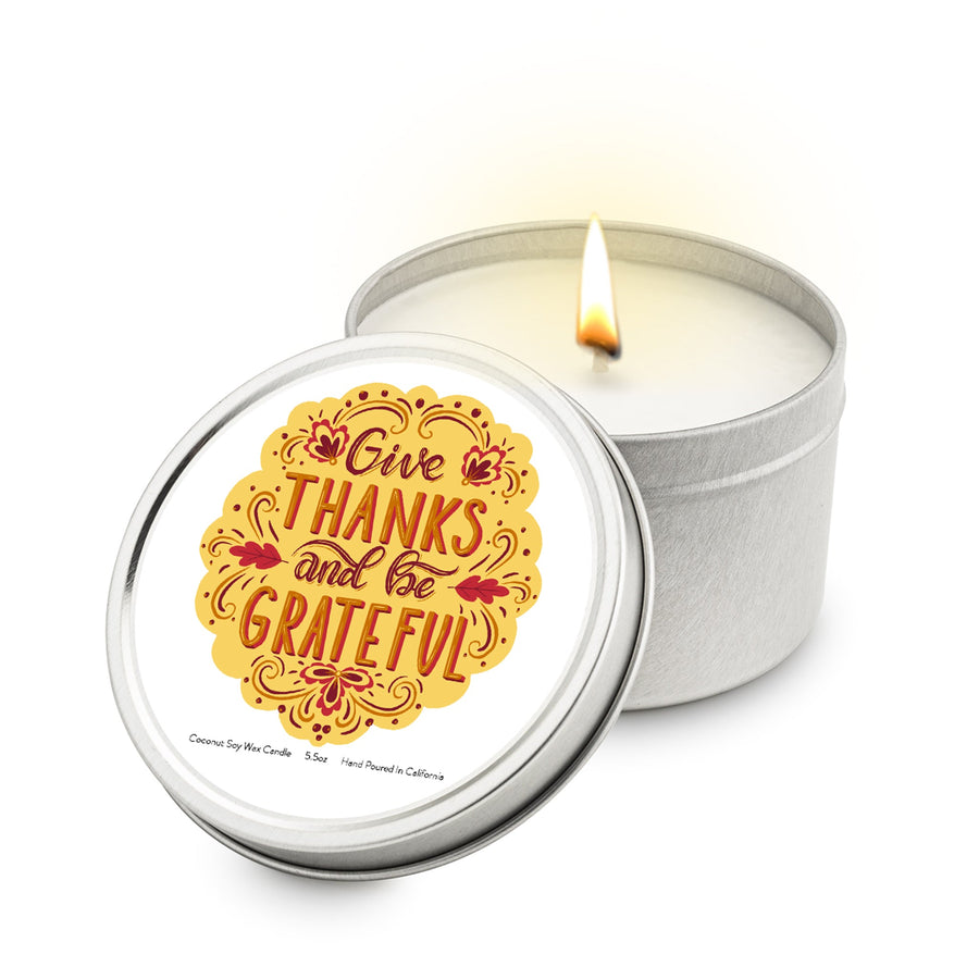 Give Thanks and Be Grateful Travel Candle Tin