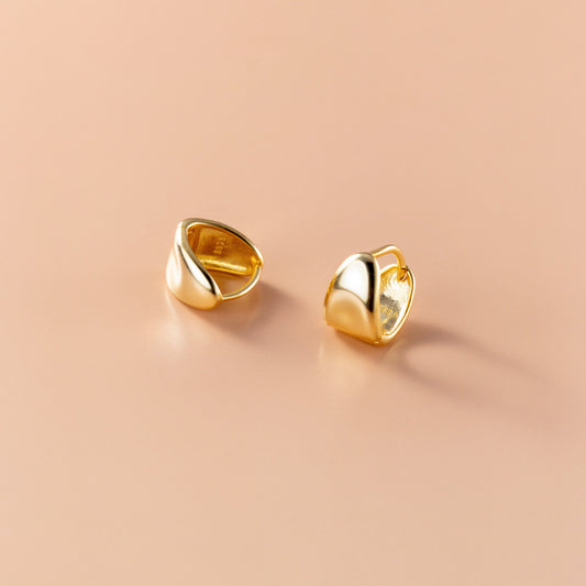 Sterling Silver Irregular Circle Hoop Earrings