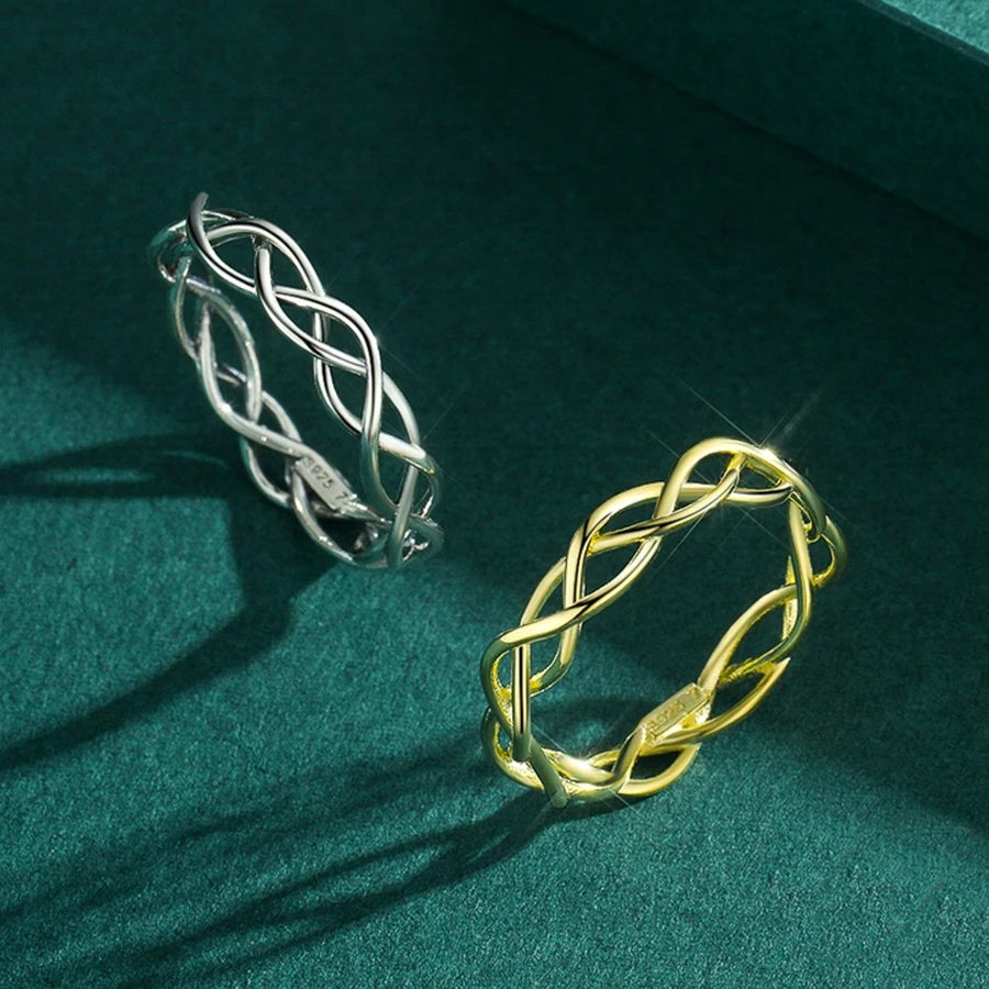 Abstract Braided Texture Ring in Sterling Silver