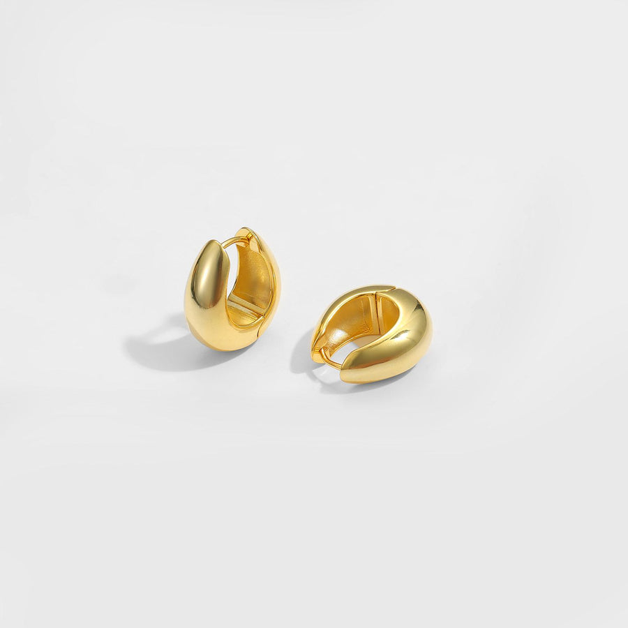 U-Shape Geometry Hoop Earrings, 925 Sterling Silver