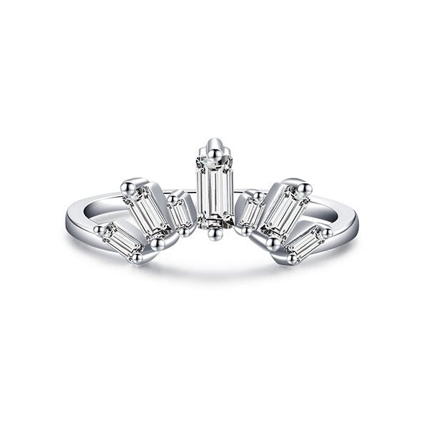 Cubic Zirconia Crown Ring in Sterling Silver