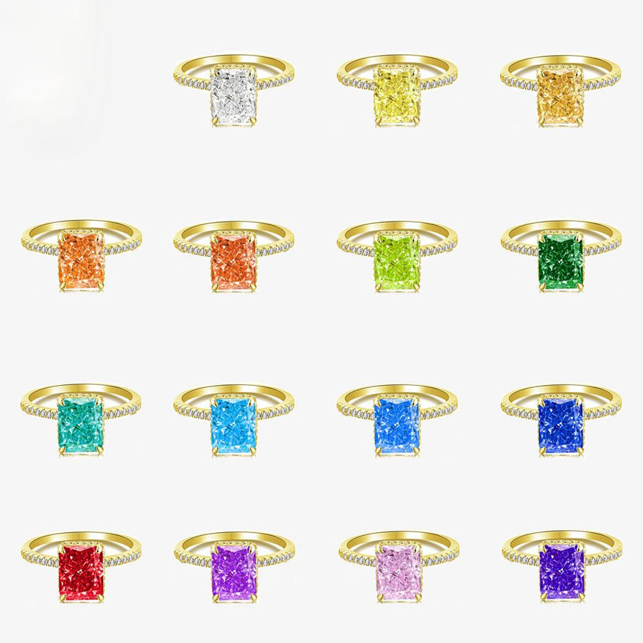 8x10mm Baguette Cubic Zirconia Sterling Silver Ring