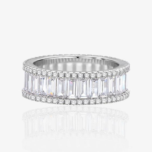 Simple Geometry Baguette CZ Ring in 925 Sterling Silver