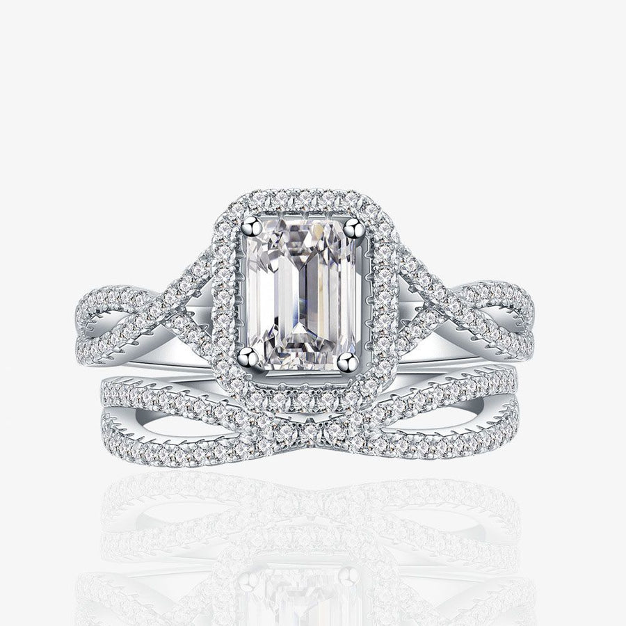 Baguette Cross Stacker Ring in Sterling Silver