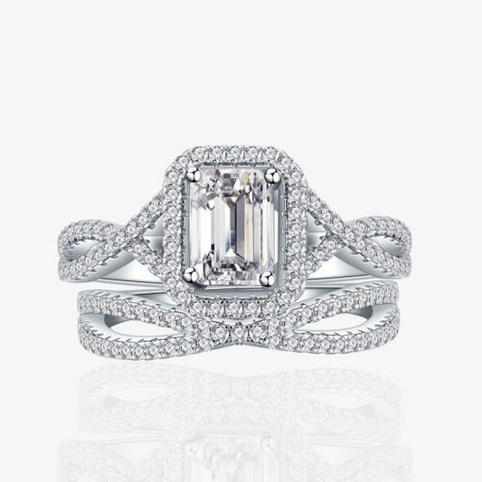 Baguette Cross Stacker Ring in Sterling Silver