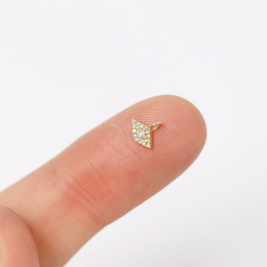 14K Solid Gold Diamond Evil Eye Charm