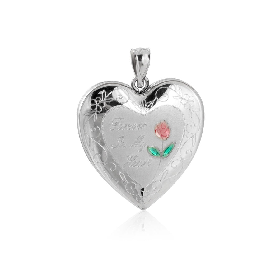 Honey Moon Red Rose Heart Locket Pendant