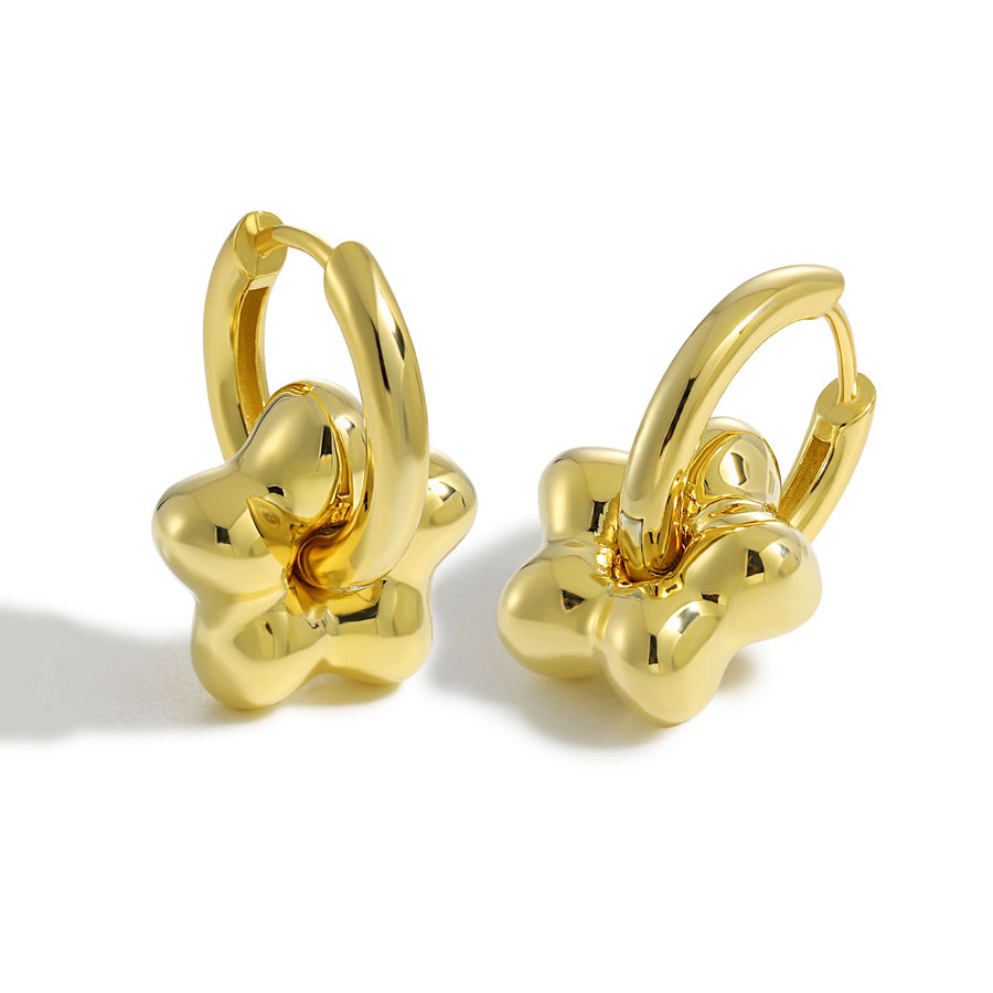 Sweet Star 925 Sterling Silver Electroformed Hoop Earrings