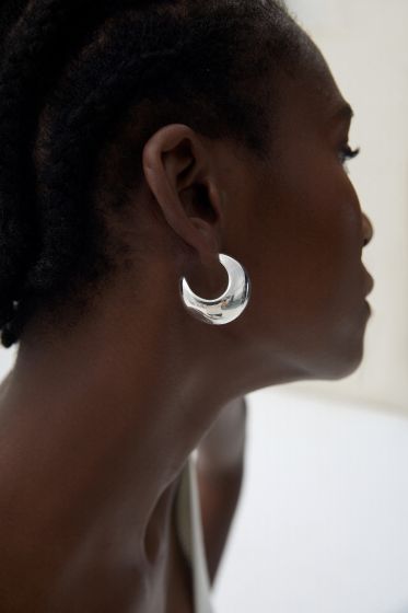 Crescent Moon Chunky Statement Earrings