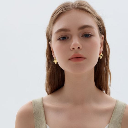Chunky Square Cone Electroformed Stud Earrings