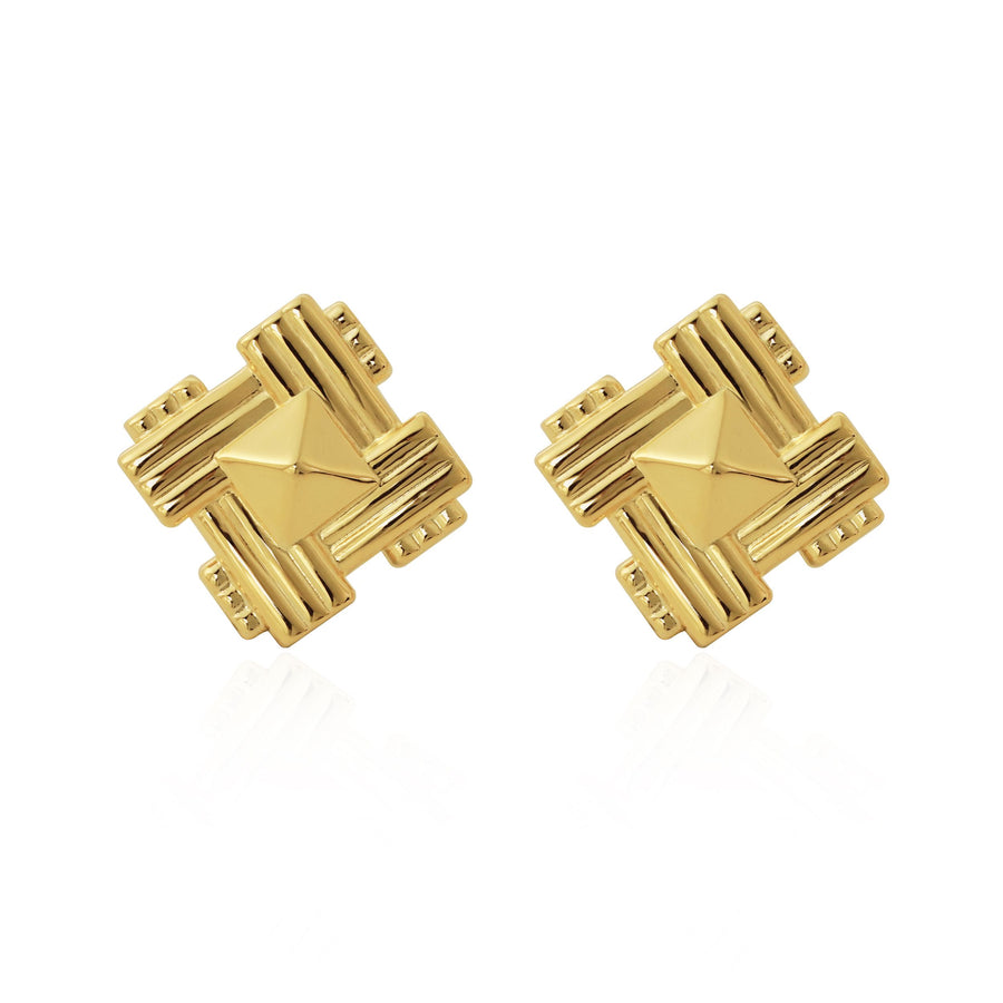 Chunky Square Cone Electroformed Stud Earrings