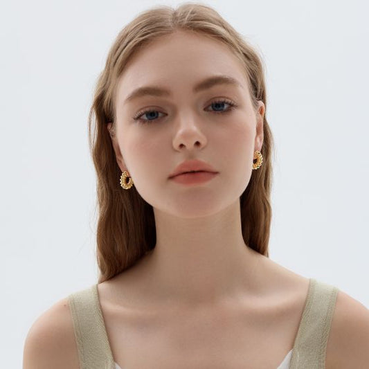 Large Chunky Electroformed Hollow Hoop Earrings