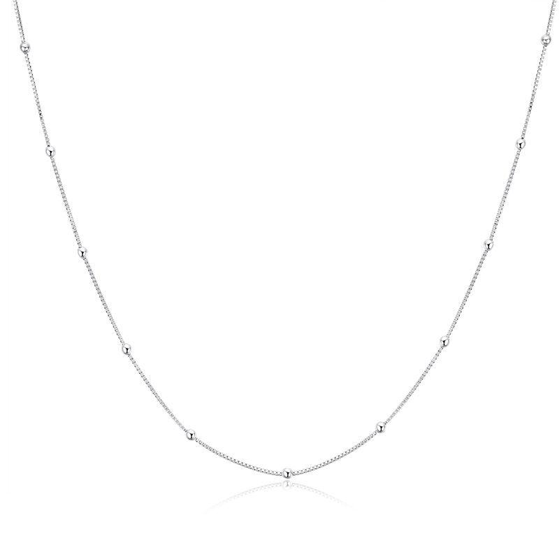 Fashion Beaded Box 925 Sterling Silver Chain