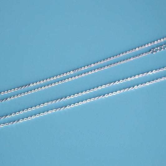 Flat Link Cable Sterling Silver Chain