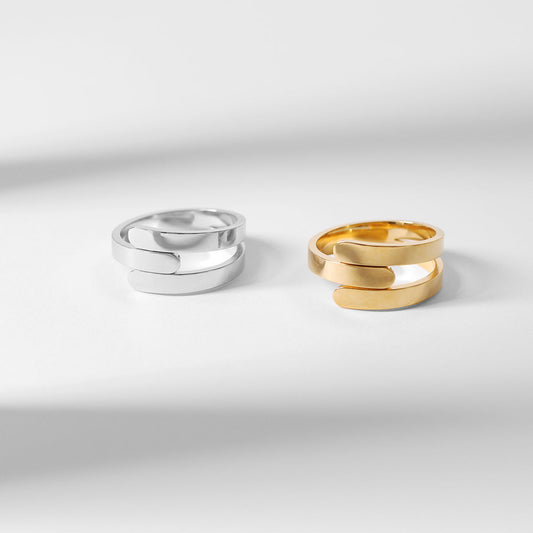 18K Gold PVD 3-Name Wrap Ring