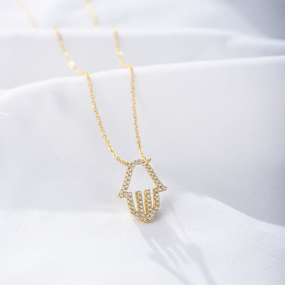 Delicate Hand Pendant Necklace