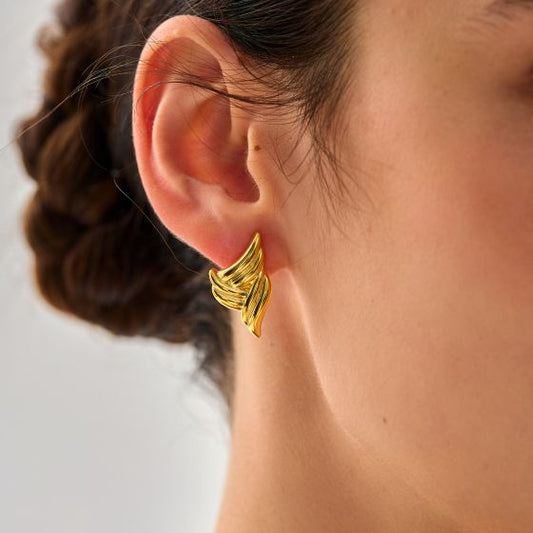 Triangle Wing Statement Earrings in 925 Sterling Silver
