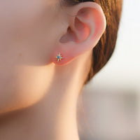 Sterling Silver Opal Hexagram Earrings