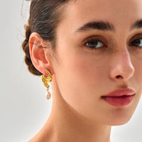 Large Irregular Pearl Knot Sterling Silver Stud Earrings