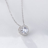 Sterling Silver Round Cubic Zirconia Necklace
