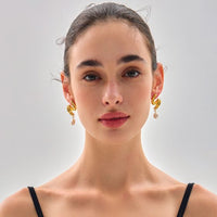 Large Irregular Pearl Knot Sterling Silver Stud Earrings
