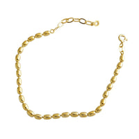 Solid Sterling Silver Oval Bead Bracelet