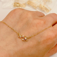 Sterling Silver Cubic Zirconia Flower Necklace