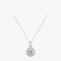 Sterling Silver 1 Carat D Color Moissanite Pendant Necklace