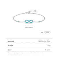 Sterling Silver Turquoise Infinity Chain Bracelet