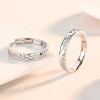 Mountain Oath Minimalist 925 Sterling Adjustable Couple Rings