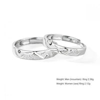 Mountain Oath Minimalist 925 Sterling Adjustable Couple Rings