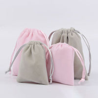 Velvet Jewelry Pouch, Pink or Grey