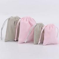 Velvet Jewelry Pouch, Pink or Grey