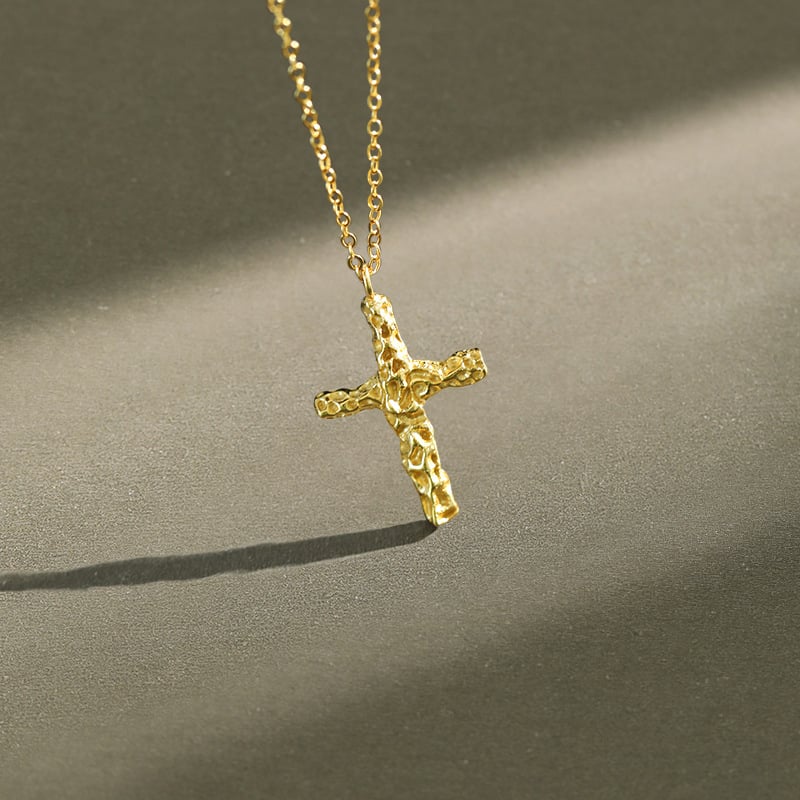 Sterling Silver Gold Cross Necklace