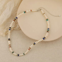Resort Wind Natural Pearl Necklace, 925 Sterling Silver