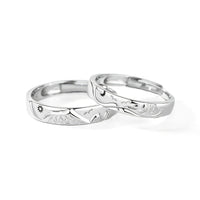 Mountain Oath Minimalist 925 Sterling Adjustable Couple Rings